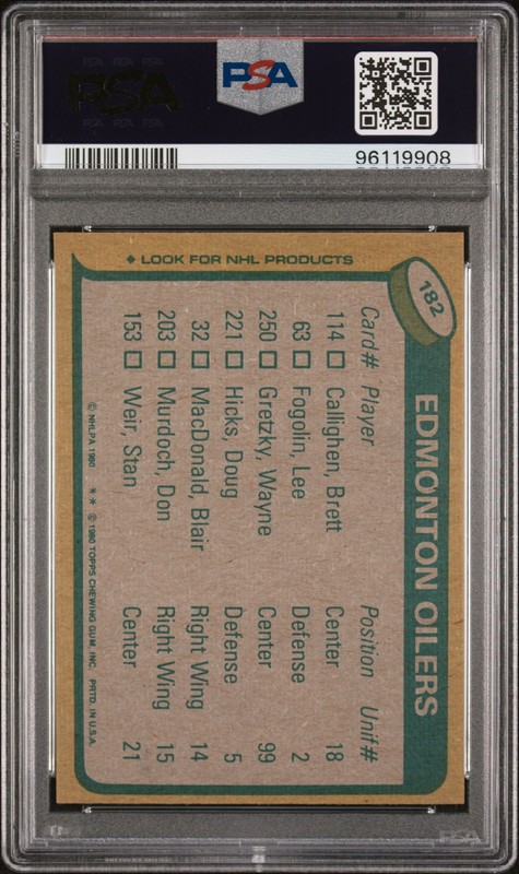 1980 Topps #182 Wayne Gretzky Checklist PSA 7 view 2