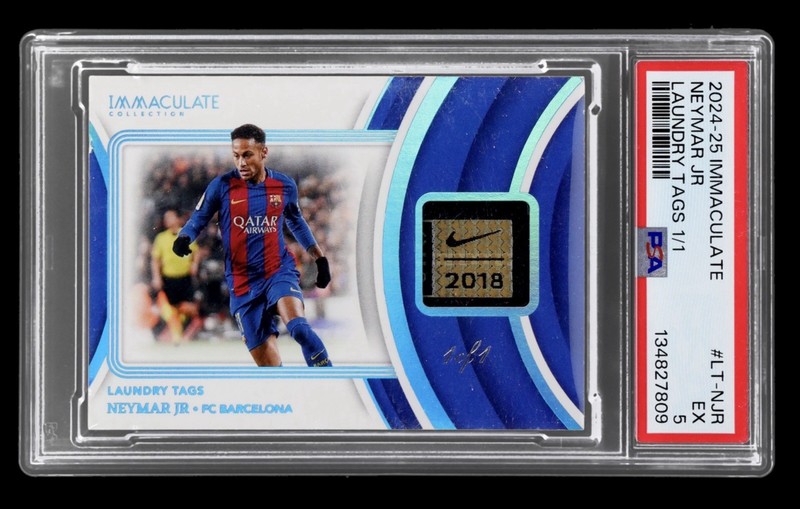 1/1 Match Worn 2024 Immaculate Neymar Jr Patch Laundry Tag PSA 5 Game Used Nike