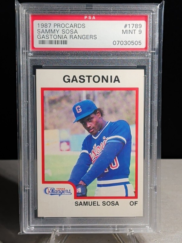 1987 ProCards Sammy Sosa #1789 Gastonia Rangers Rookie RC PSA 9 MINT Basebal1