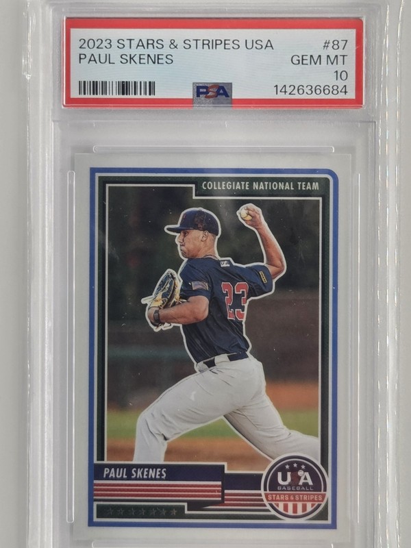 2023 Panini Stars & Stripes Usa #87 Paul Skenes PSA 10 Rookie Collegiate NatL TM