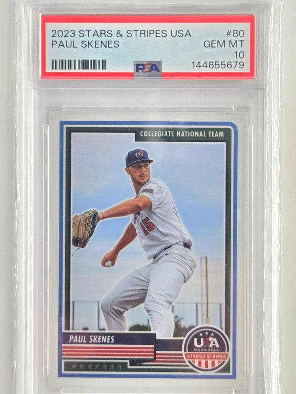 2023 Stars & Stripes Paul Skenes Rookie Card RC #80 PSA 10 Pirates