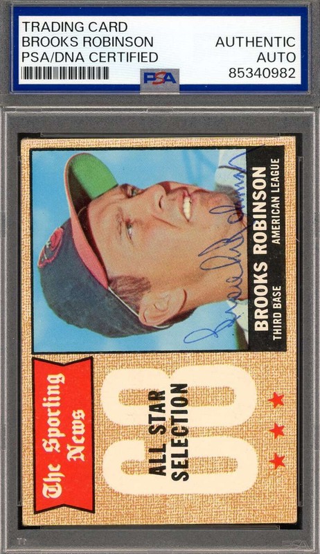 Brooks Robinson PSA DNA Vintage Signed 1968 Topps All Star Autograph