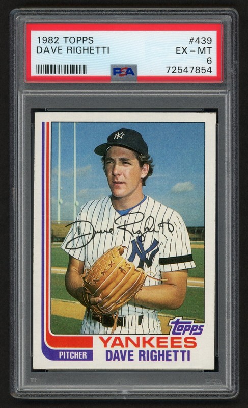 1982 TOPPS DAVE RIGHETTI #439 NEW YORK YANKEES ROOKIE RC VINTAGE PSA 6 EX-MINT