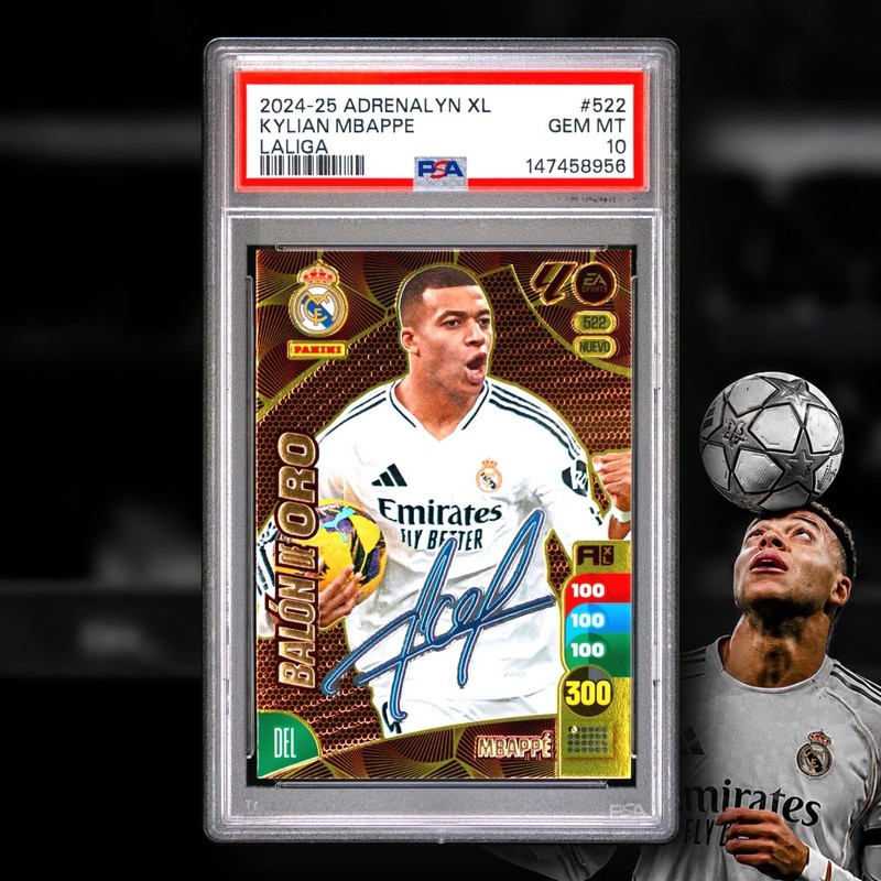 KYLIAN MBAPPE #522 ⚽🏆🔥 2024 PANINI ADRENALYN XL LALIGA PSA 10 GEM MINT POP 5!