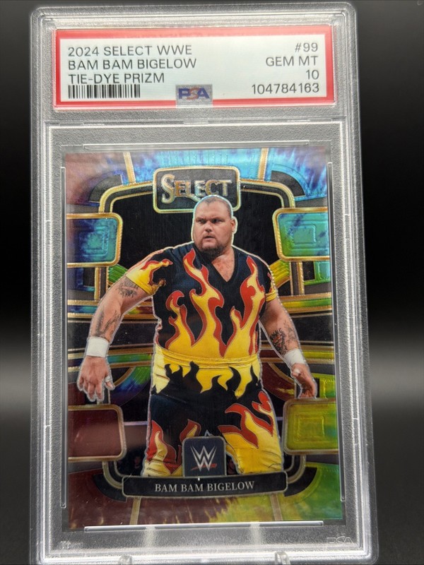 2024 Panini Select WWE - Concourse Bam Bam Bigelow #99 Tie-Dye Prizm /25 PSA 10