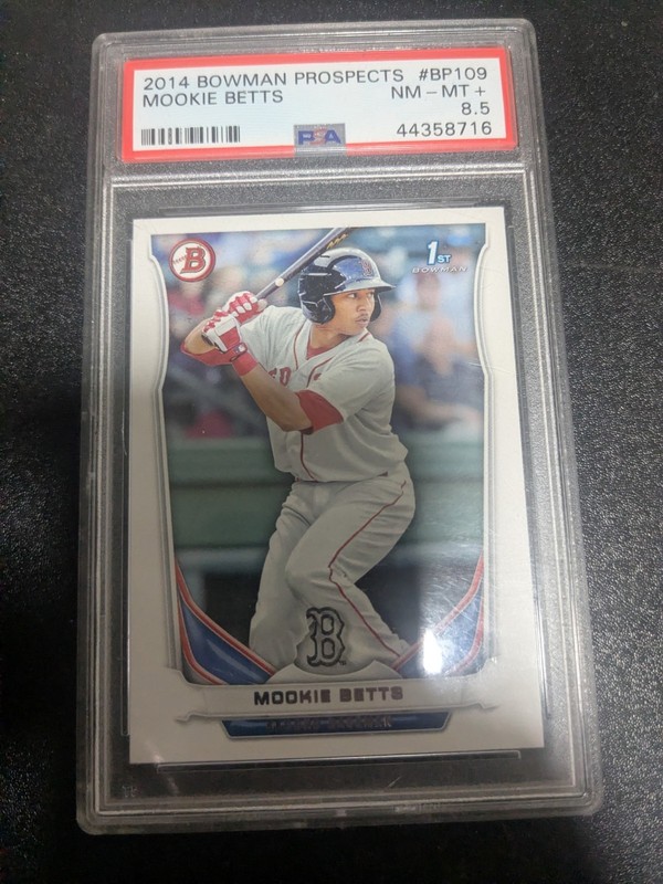 Bowman 2014 Prospects Mookie Betts RC Rookie Red Sox #BP109 PSA 8.5