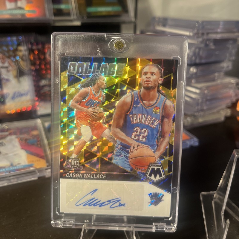 2023 Mosaic Collage Choice Black Gold Prizm 4/8 Cason Wallace auto