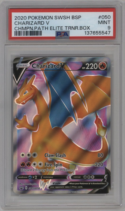 2020 Pokemon SWSH BSP Charizard V Champions Path ETB Promo 050 PSA 9 Mint Card