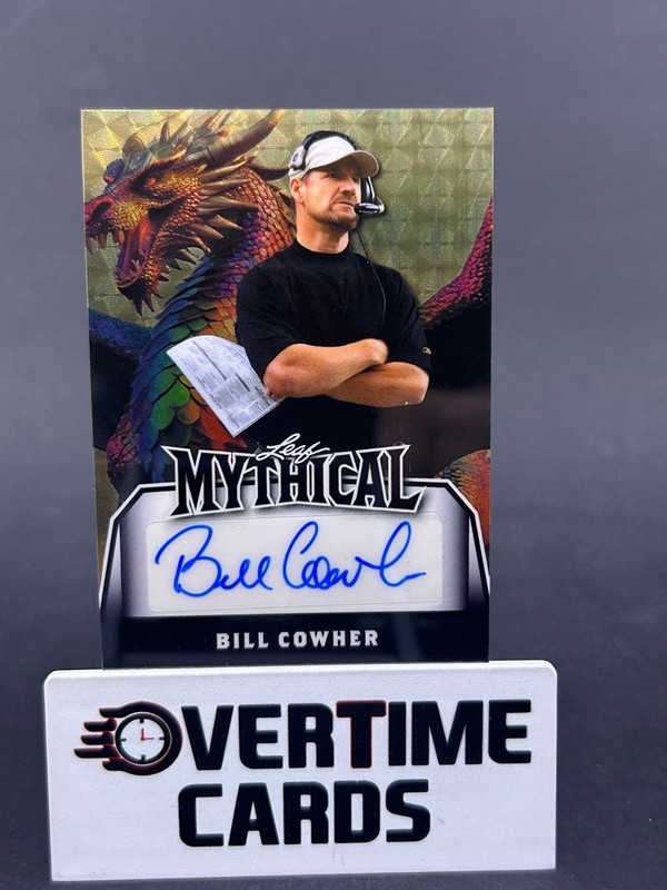 2025 Leaf Eclectic Bill Cowher Mythical Dragon Gold Vinyl One of One Auto 1/1