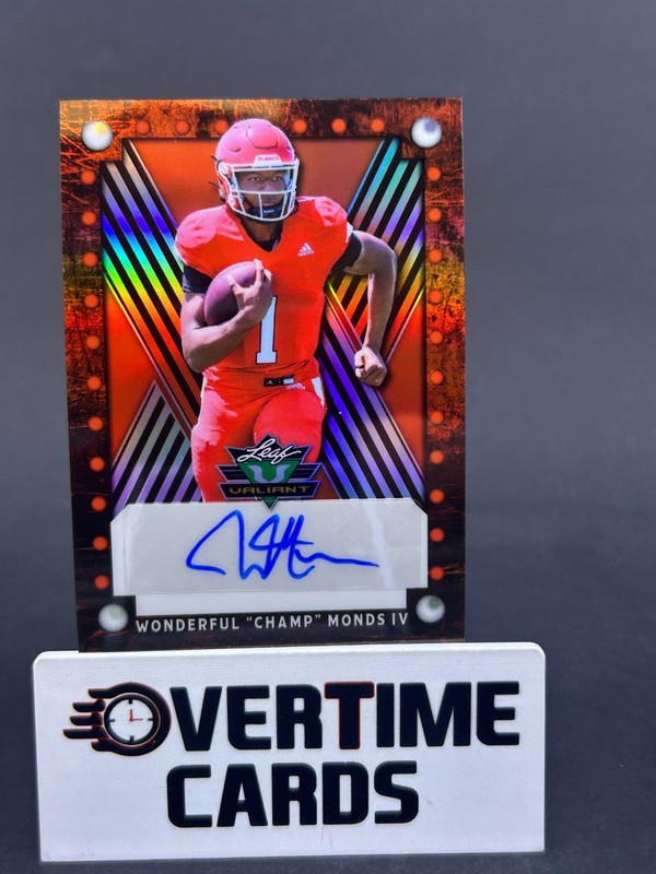 2025 Leaf Valiant Wonderful "Champ" Monds IV Red Refractor One of One Auto 1/1