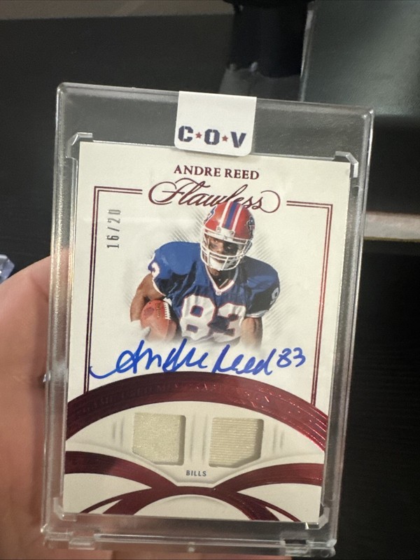 ANDRE REED 2025 FLAWLESS GAME USED SIGNATURE PATCH RUBY AUTO /20