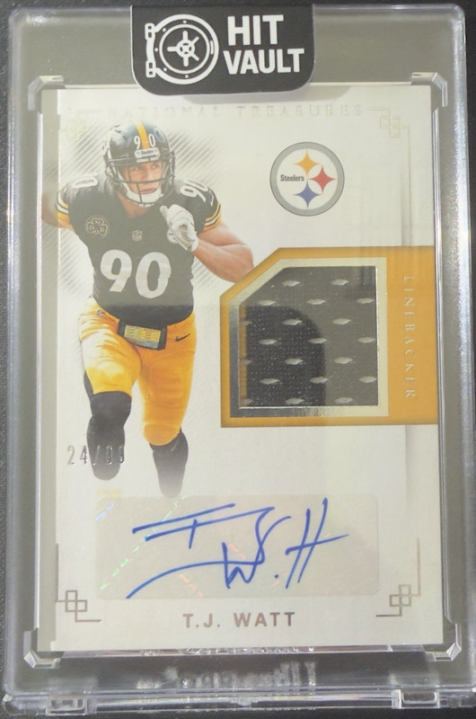 Panini 2017 National Treasures Material Signatures T.J. Watt RC Auto Patch /99