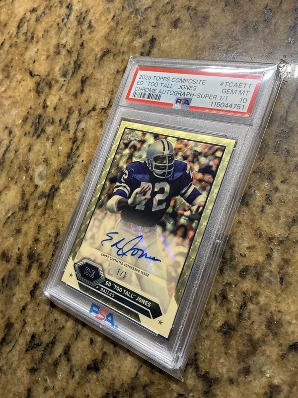 ED “TOO TALL” JONES 2023 Topps Chrome Composite SUPERFRACTOR 1/1 Auto PSA GEM 10