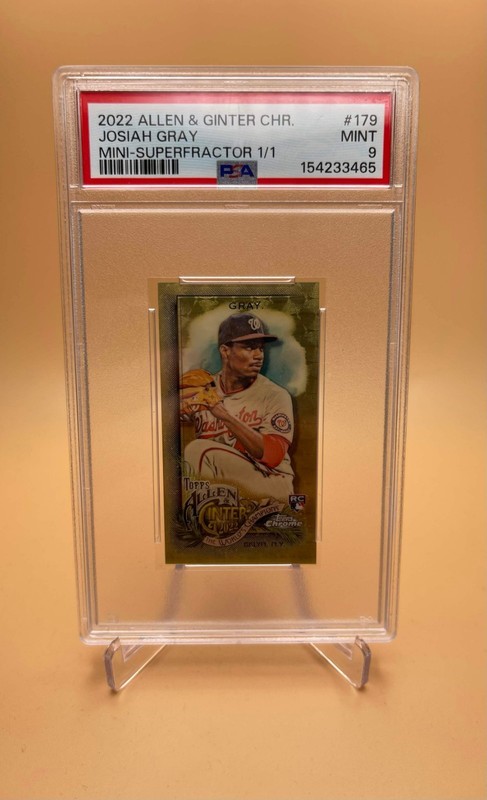 JOSIAH GRAY 🔥1/1🔥MINI-SUPERFRACTOR PSA 9 - 2022 ALLEN & GINTER CHROME (RC)