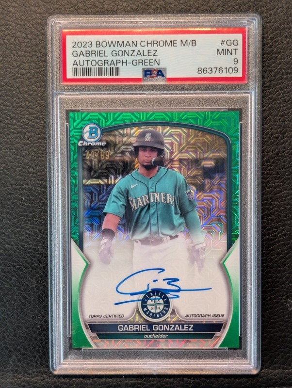2023 Bowman Chrome Mojo Auto Gabriel Gonzalez #BCMA-GG Green Refractor /99 PSA