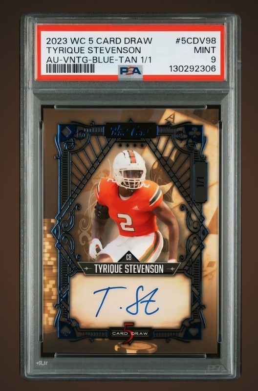 💎 Tyrique Stevenson 1/1 AUTOGRAPH PSA 9 Near Mint Vintage Rare Blue/tan