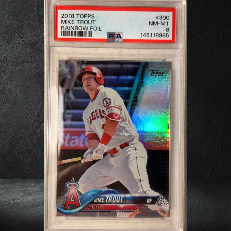 Mike Trout 2018 Topps  Rainbow Foil #300 PSA 8 LA Angels