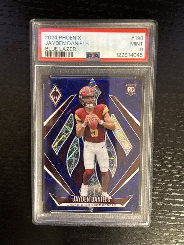 2024 Phoenix Jayden Daniels #198 Rookie Blue Lazer /125 PSA 9