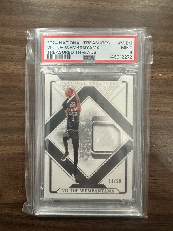 2024-25 National Treasures Victor Wembanyama Treasured Threads PSA 9