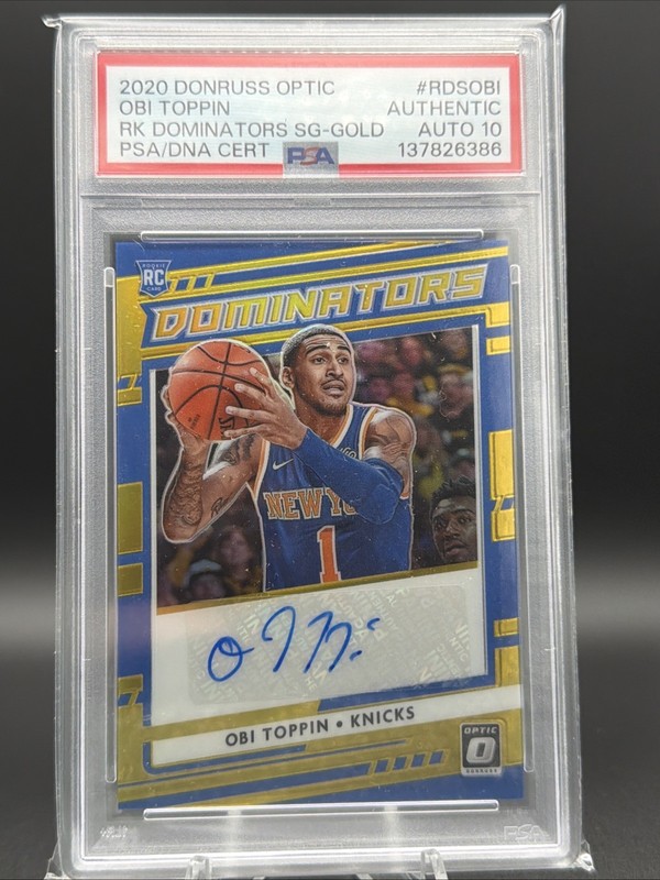 2020-21 Donruss Optic - Rookie Dominators Signatures Obi Toppin #RDS-OBI PSA 10