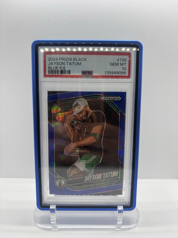 Panini 2024-25 Prizm Black Jayson Tatum #139 Blue Ice /125 PSA 10 Celtics