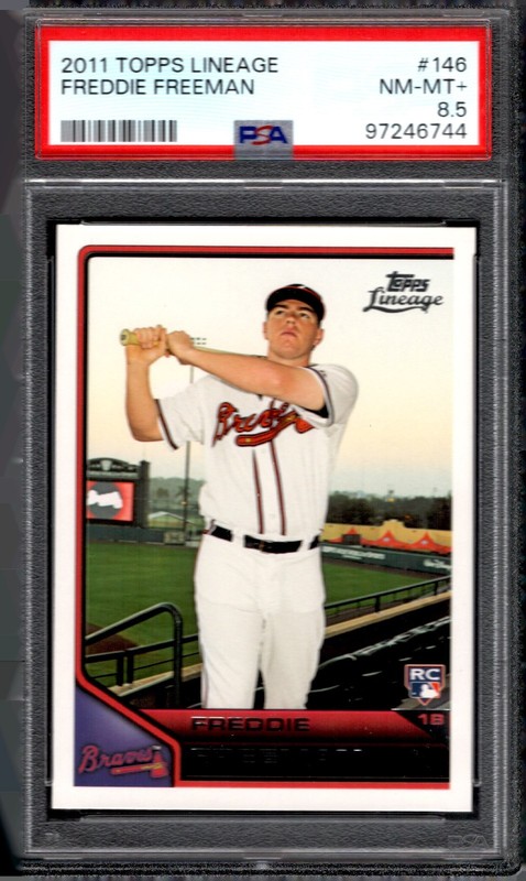 2011 Topps Lineage Freddie Freeman RC #146, Braves/Dodgers, PSA 8.5