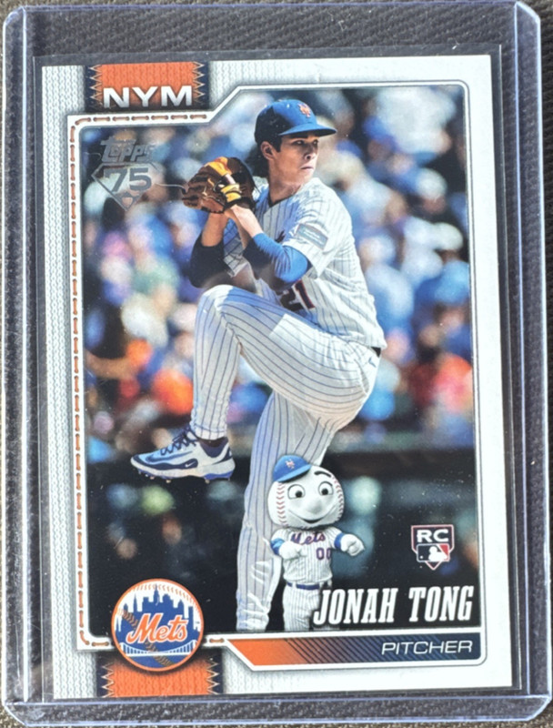 Topps 2026 Hidden Logo Man Series 1 Jonah Tong Mets Rookie #4 Baseball Card