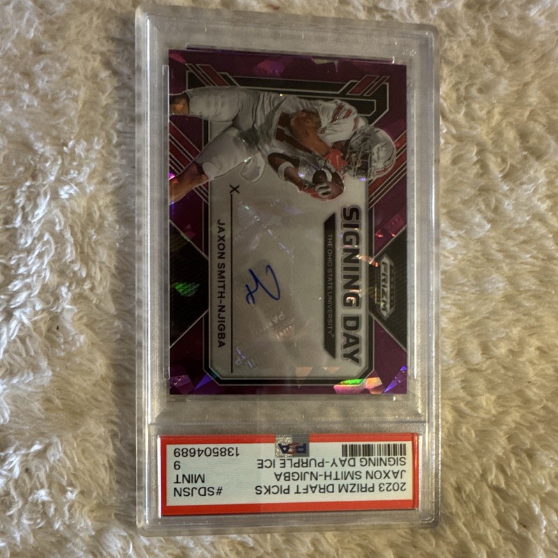 Panini Prizm Draft Jaxon Smith-Njigba Purple Ice Auto /49 PSA 9 Rookie!