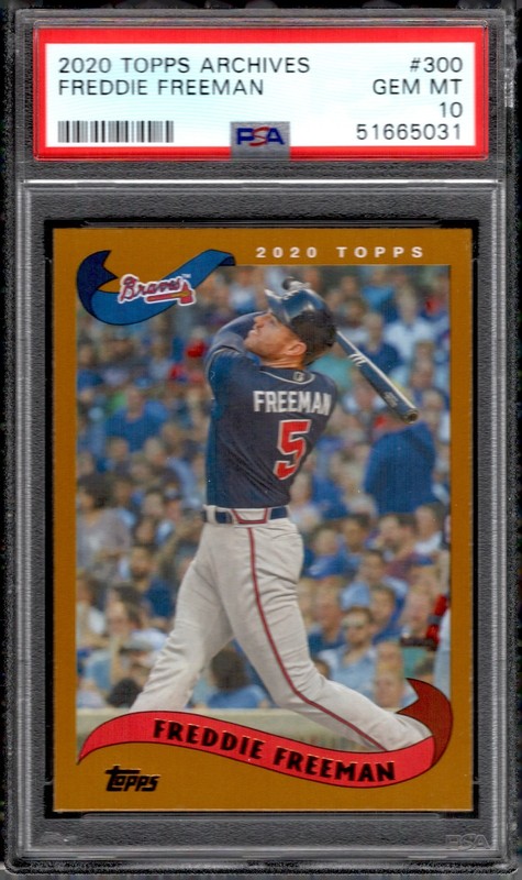 2020 TOPPS ARCHIVES #300 FREDDIE FREEMAN BRAVES/DODGERS MVP PSA 10 GEM MINT