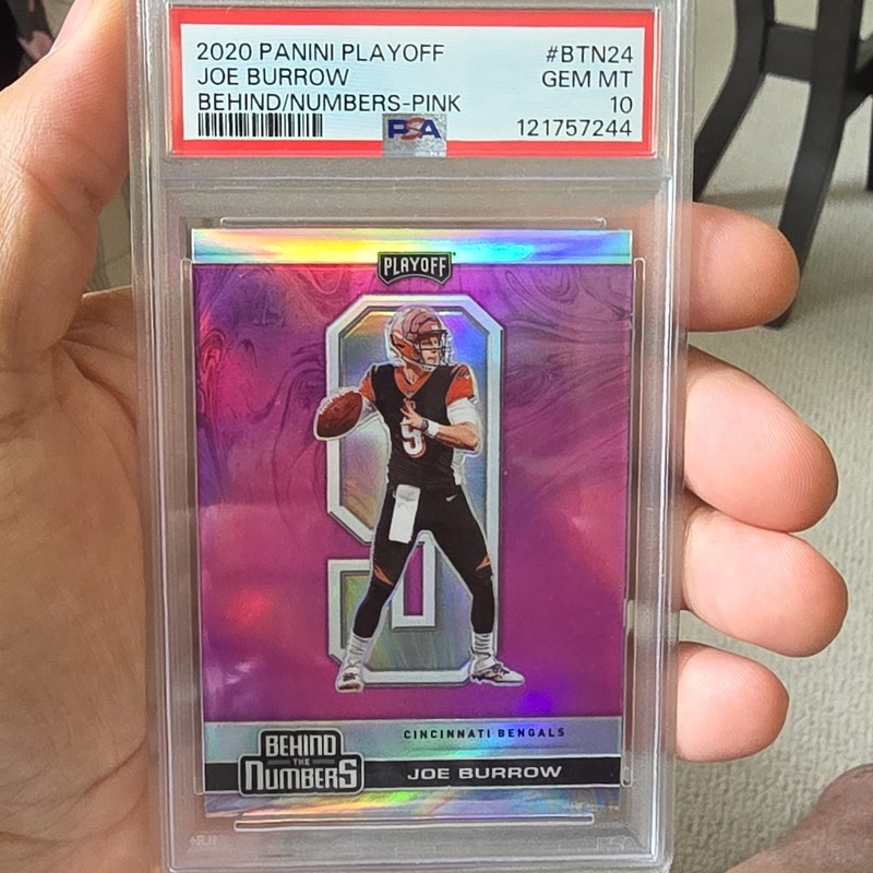 Panini Playoff 2020 Pink Prizm Joe Burrow #BTN-24 PSA 10 Bengals