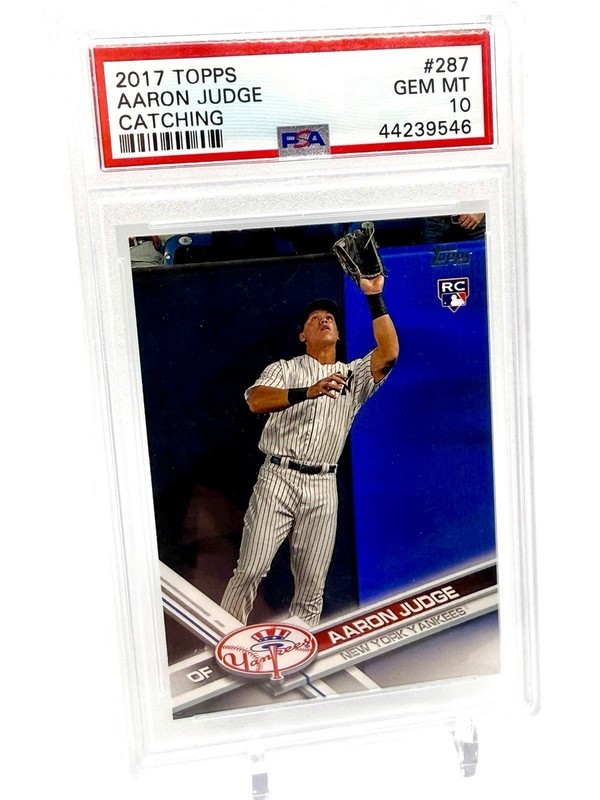 AARON JUDGE PSA 10 2017 TOPPS BASEBALL #287 ROOKIE CATCHING RC YANKEES
