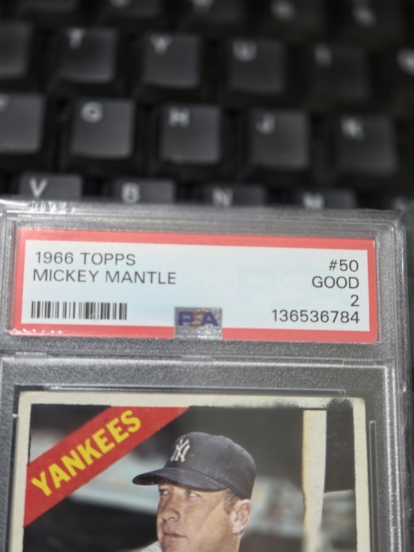 Mickey Mantle 1966 Topps #50 PSA 2 view 2