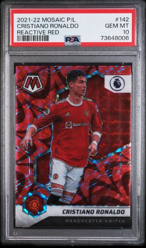 Cristiano Ronaldo PSA 10 GEM MT Reactive Red 2021/2022 Premier League