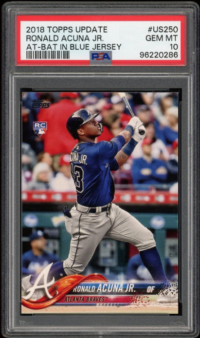 2018 Topps Update Ronald Acuna Jr. RC Rookie #US250 Braves PSA 10 GEM MINT