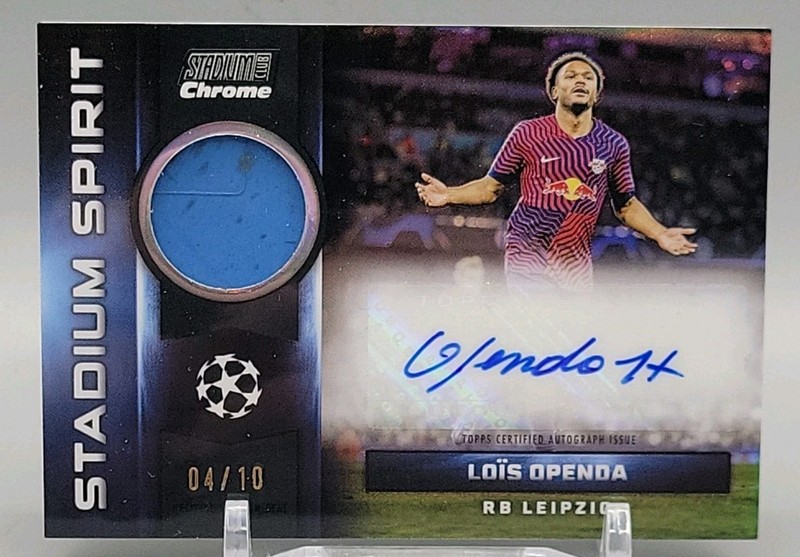 Lois Openda 2023 Topps Stadium Club Chrome UEFA Champion League Patch Auto /10