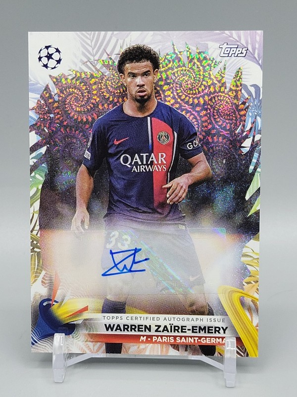 2024 Topps Carnaval UEFA CC Warren Zaire-Emery Auto Paris Saint-Germain