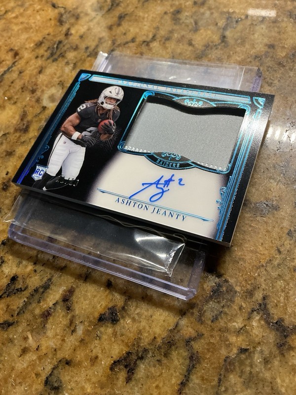 ASHTON JEANTY 2025 National Treasures TRUE RPA Midnight On Card Patch Auto #/20