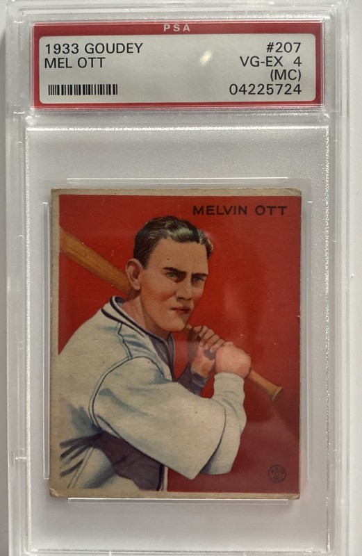 1933 GOUDEY  MEL OTT  #207  PSA 4