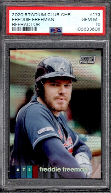 2020 Topps Stadium Club Chrome Freddie Freeman Refractor Braves PSA 10