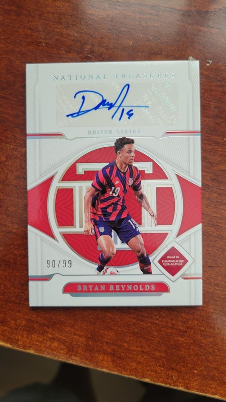2022 BRYAN REYNOLDS /99 AUTO PANINI NATIONAL TREASURES FIFA ROAD TO WORLD CUP