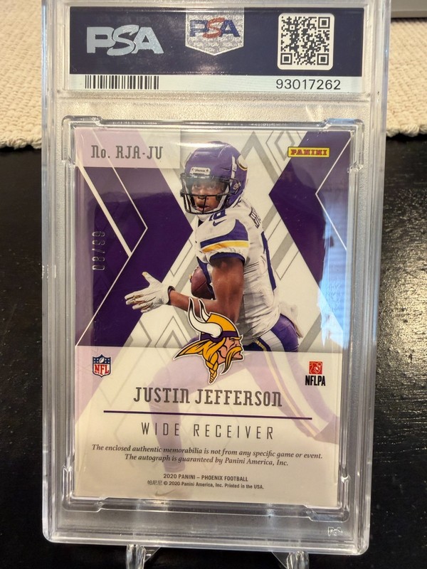 2020 Panini phoenix Justin Jefferson PSA 9 RPA #RJA-JU /99 view 2