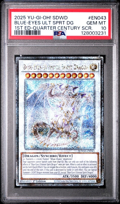 Blue-Eyes Ultimate Spirit Dragon Yugioh SDWD-EN043 Quarter Century 1st PSA 10