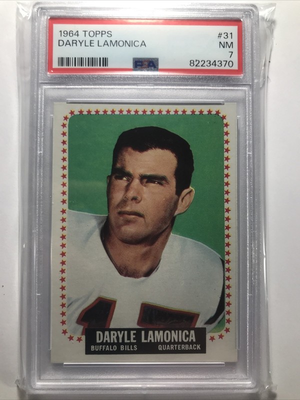 Daryle Lamonica 1964 Topps Vintage Card #31 ROOKIE RC BILLS GRADED PSA 7