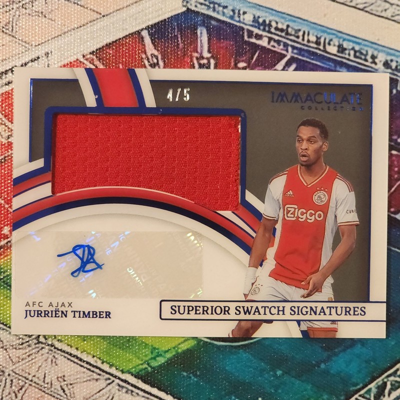 2022-23 Panini Immaculate Soccer Jurrien Timber Match Worn Patch Auto /5