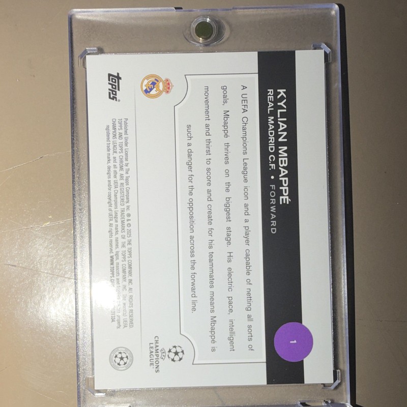 Topps Chrome 2024-25 Parallel Kylian Mbappé Real Madrid UEFA Champions League #1 view 2