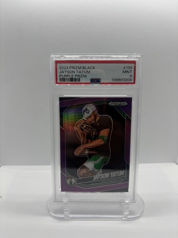 Panini 2024-25 Prizm Black Jayson Tatum #139 Purple Prizm /99 PSA 9 Celtics