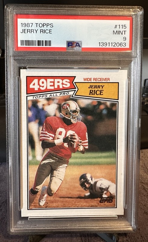 1987 TOPPS JERRY RICE  #115 PSA 9 NM / Mint