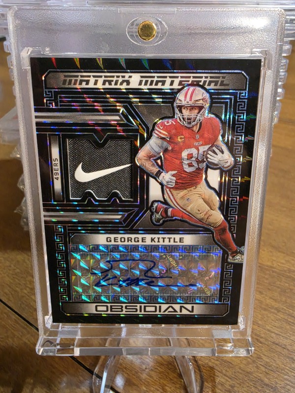 2023 Panini - Obsidian Football George Kittle 1/1 Nike Patch Auto Black Matrix