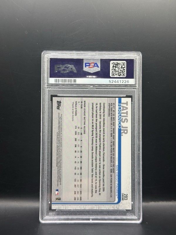 2019 Topps Chrome Fernando Tatis Jr RC #203 PSA 9 MINT  view 2