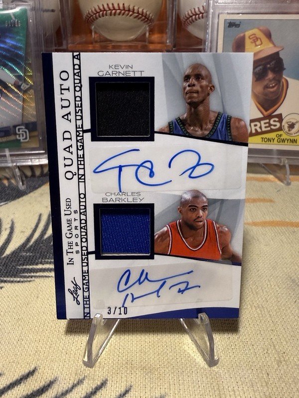 2025 Leaf In The Game Used Quad Auto Relic SSP/10 Barkley Garnett Rodman Johnson